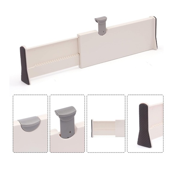 8 Adjustable Drawer Dividers Organizer Plastic Organizer Storage - Ship Alone - Picture 4 of 8